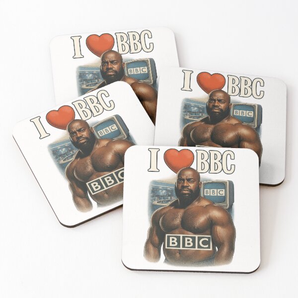 Item preview, I Love BBC – Bodybuilder with Vintage Television Twist designed and sold by Places On Earth.