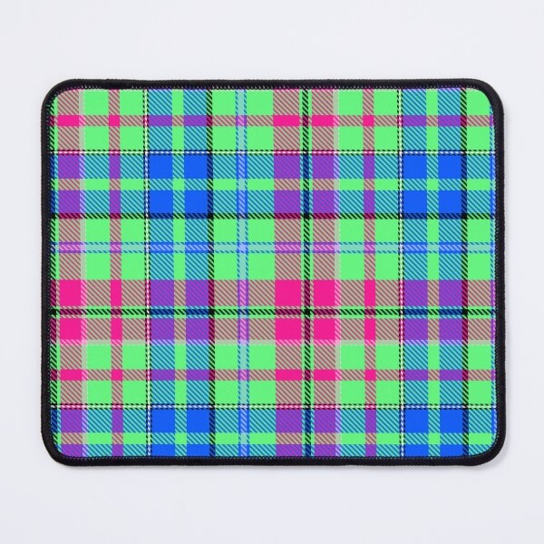 Item preview, Blue and Pink Tartan Plaid On Green Background designed and sold by PatternTitan.