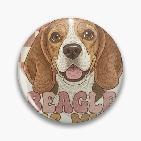 Item preview, Beagle Is My Valentine - Handcrafted Style Retro Dog Art designed and sold by Nordic Echo.