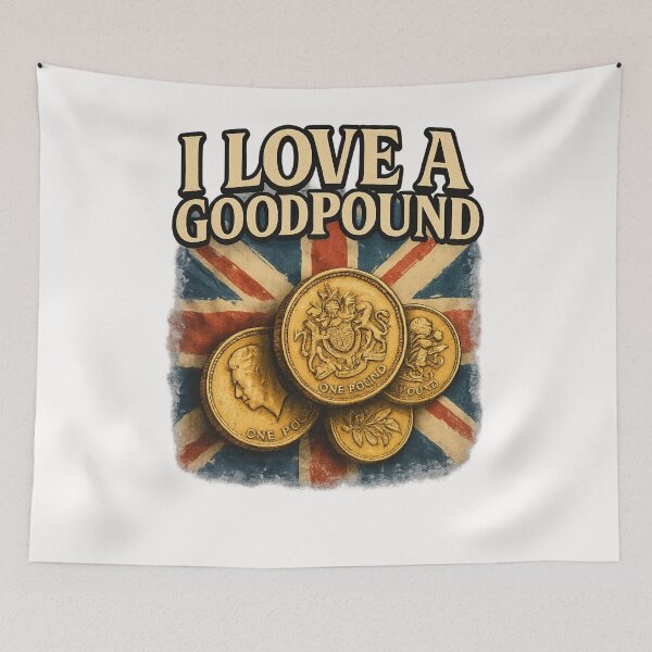 Item preview, I Love a Good Pound – British Coin and Flag Gag designed and sold by Places On Earth.