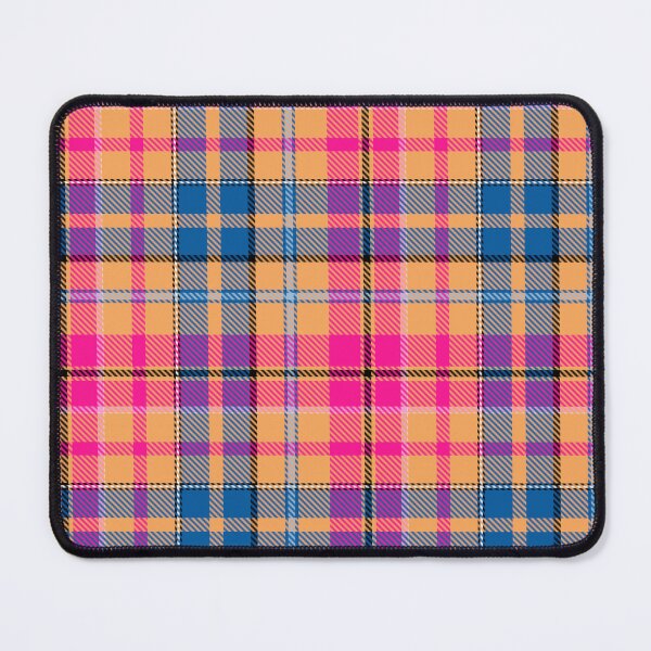 Item preview, Blue and Pink Tartan Plaid On Orange Background designed and sold by PatternTitan.