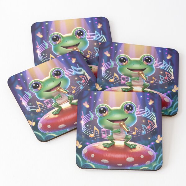 Item preview, Cute Singing Frog with Microphone designed and sold by CuteAnimalAura.