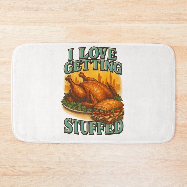 Item preview, I Love Getting Stuffed – Roast Dinner and City Backdrop Gag designed and sold by Places On Earth.