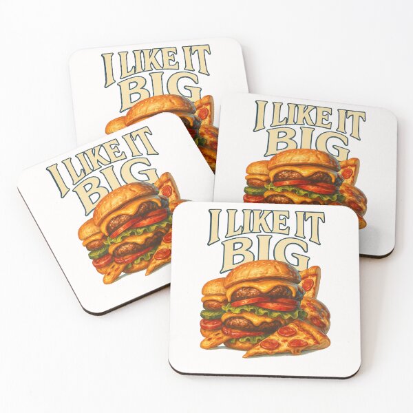 Item preview, I Like It Big – Giant Burger and Pizza Food Joke designed and sold by Places On Earth.