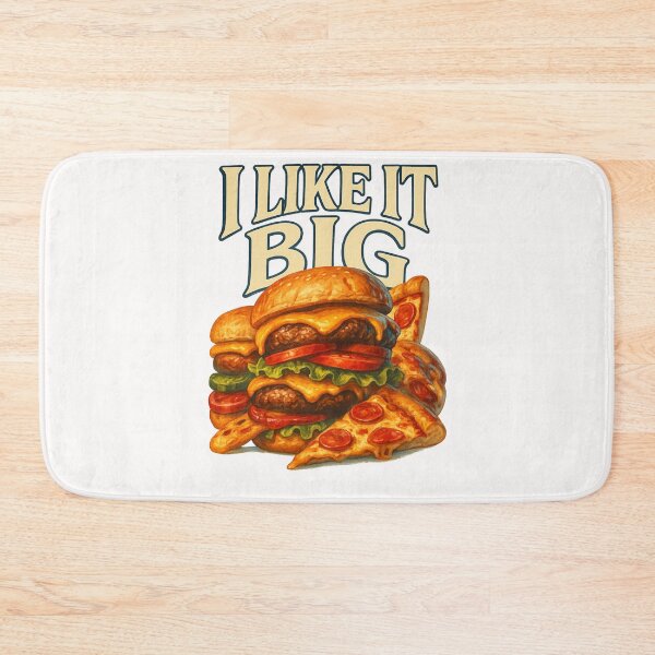 Item preview, I Like It Big – Giant Burger and Pizza Food Joke designed and sold by Places On Earth.