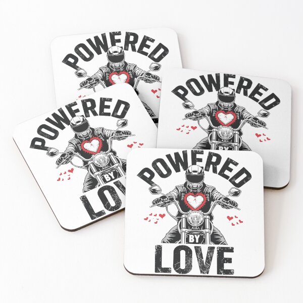 Item preview, Powered by Love – Valentine’s Biker Design designed and sold by TwoWheels-shop.
