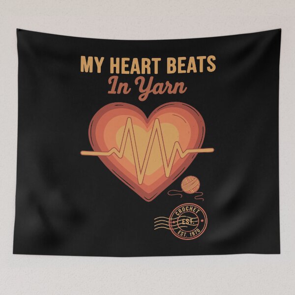 Item preview, My Heart Beats In Yarn Funny Crochet Crochet Lover designed and sold by LuminOrb.