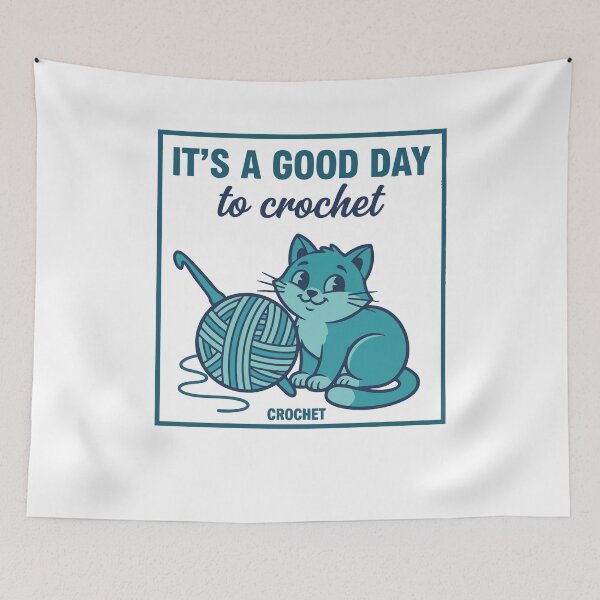 Item preview, Its A Good Day To Crochet Cat Yarn Lovers designed and sold by LuminOrb.