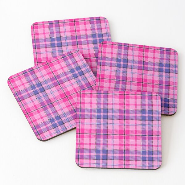 Item preview, Blue and Pink Tartan Plaid On Pink Background  designed and sold by PatternTitan.