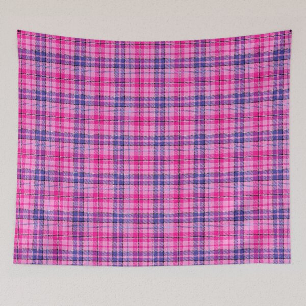Item preview, Blue and Pink Tartan Plaid On Pink Background  designed and sold by PatternTitan.