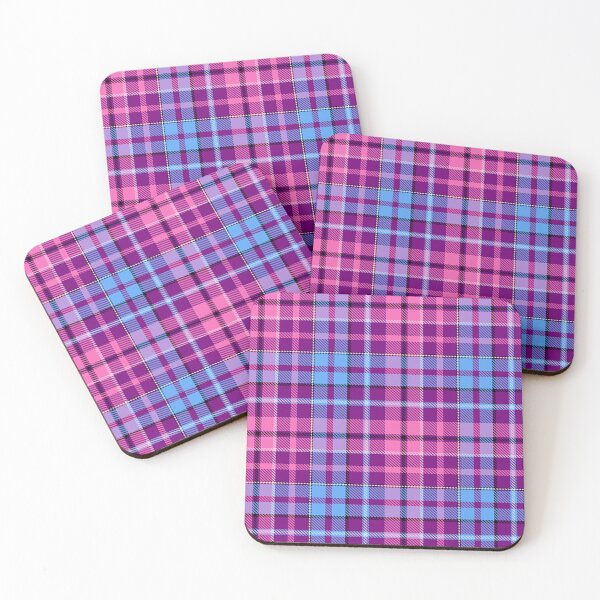 Item preview, Blue and Pink Tartan Plaid On Purple Background  designed and sold by PatternTitan.