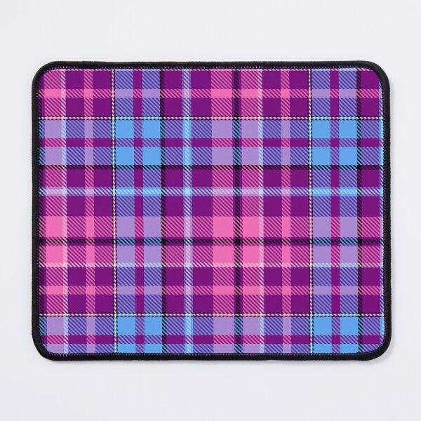 Item preview, Blue and Pink Tartan Plaid On Purple Background designed and sold by PatternTitan.