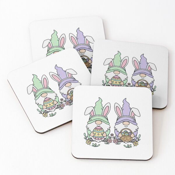Item preview, Easter Gnomes with Bunny Ears and Colorful Spring Eggs Art designed and sold by SplashTastic.