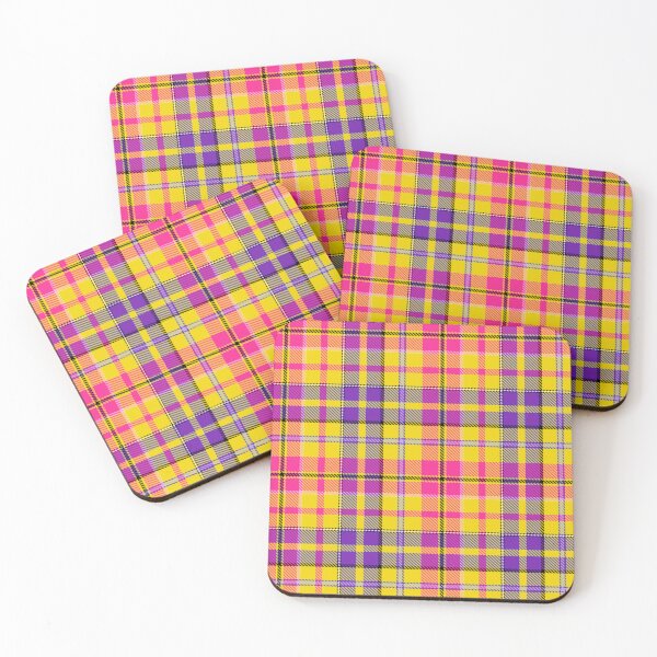 Item preview, Blue and Pink Tartan Plaid On Yellow Background  designed and sold by PatternTitan.
