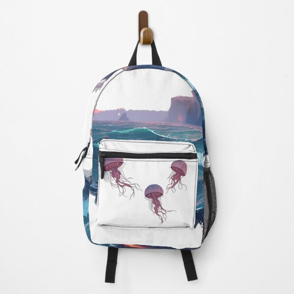 Item preview, Magical Ocean Scene with Phosphorescent Plankton & Flying Jellyfish designed and sold by catcurio.