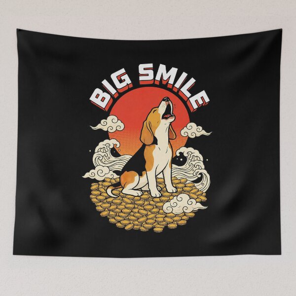 Item preview, Dramatic Beagle Howling at Sun on Pile of Gold designed and sold by Tong4130.