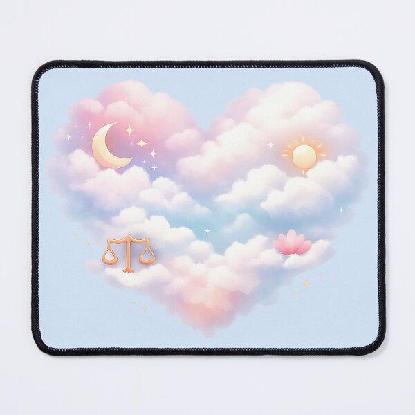 Item preview, Dreamy Cloud Heart with Libra Symbol – Pastel Zodiac Love Art designed and sold by Beamiverse.