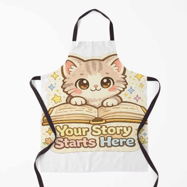 Item preview, Cute Reading Cat Your Story Starts Here Sticker designed and sold by Chytanka.