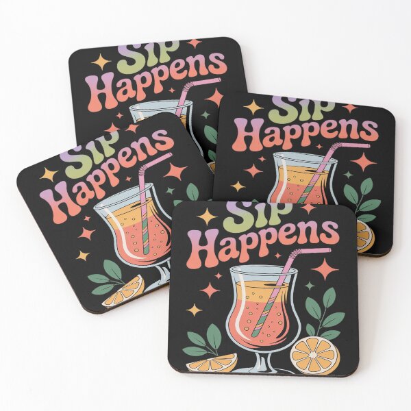 Item preview, Sip Happens Funny Colorful Drink designed and sold by Voidbinder.