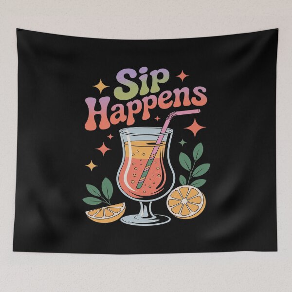 Item preview, Sip Happens Funny Colorful Drink designed and sold by Voidbinder.