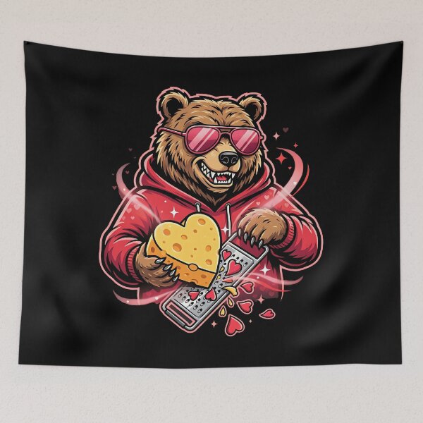 Item preview, Funny Bear With Cheese Grater Hat Valentine Cheesy Retro designed and sold by Arens ★★★★★.