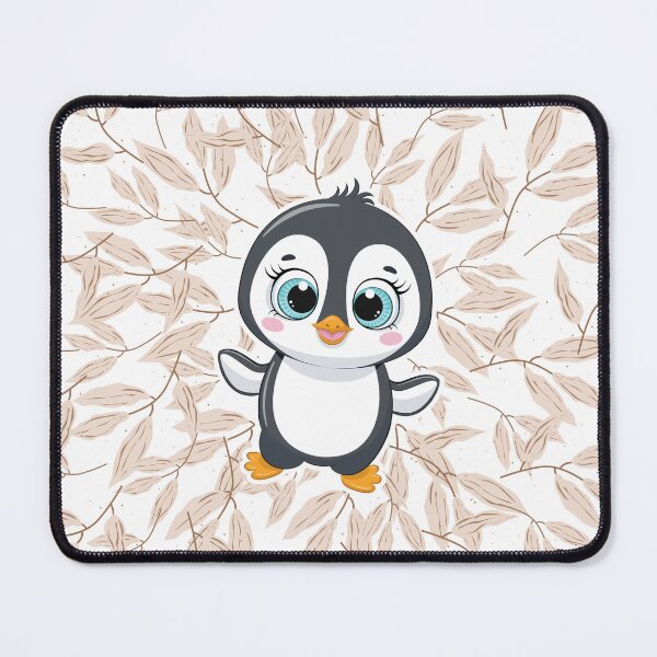 Item preview, Cute Penguin with Beige Leaf Background designed and sold by lunadesignsmoon.