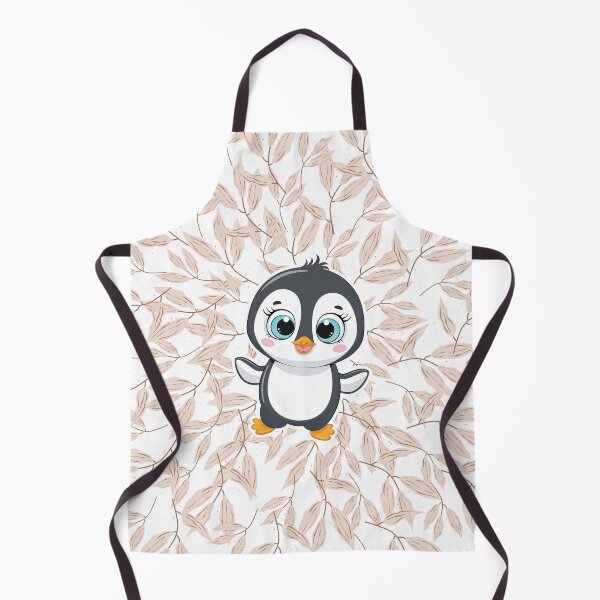 Item preview, Cute Penguin with Beige Leaf Background designed and sold by lunadesignsmoon.