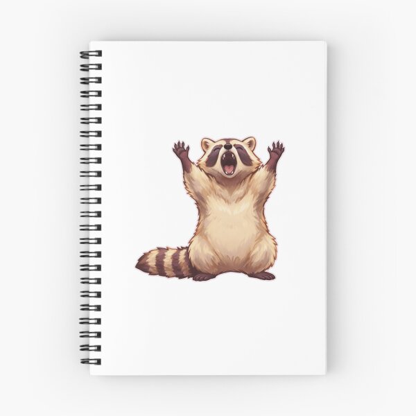 Item preview, Excited Raccoon with Raised Arms designed and sold by Mirandalab.