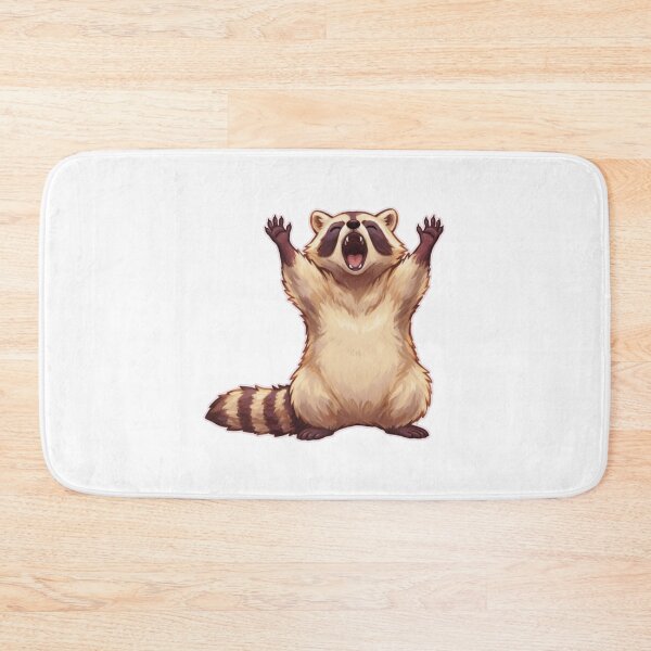 Item preview, Excited Raccoon with Raised Arms designed and sold by Mirandalab.
