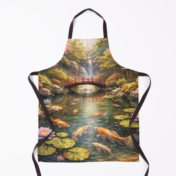 Item preview, Japanese Koi Pond Illustration – Tranquil Garden Landscape designed and sold by DrizzyV.