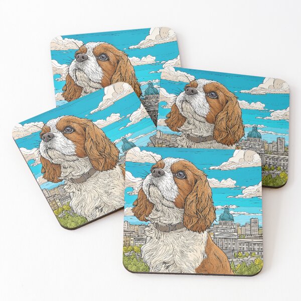 Item preview, Cavalier King Charles Spaniel Cityscape Art designed and sold by PetsArt.