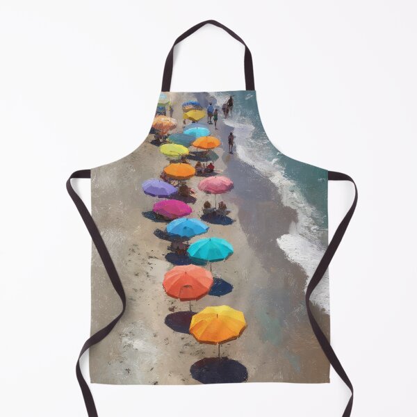 Item preview, Colorful Beach Umbrellas by the Shore designed and sold by lautir.