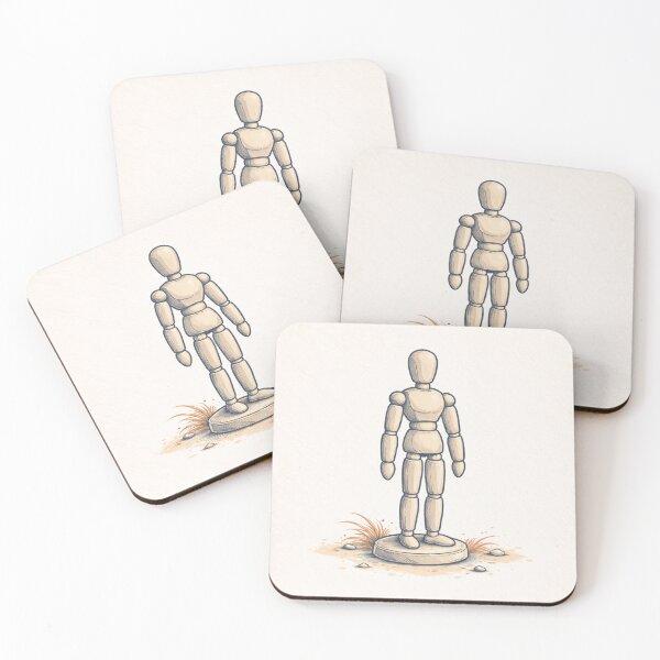 Item preview, Minimalist Wooden Mannequin Illustration – Artistic Study Figure designed and sold by DrizzyV.