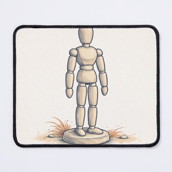 Item preview, Minimalist Wooden Mannequin Illustration – Artistic Study Figure designed and sold by DrizzyV.