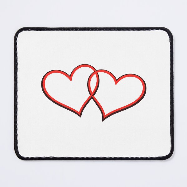 Item preview, Interlocking Red Hearts Minimal Outline Valentine Love Symbol designed and sold by Lumiart1408.