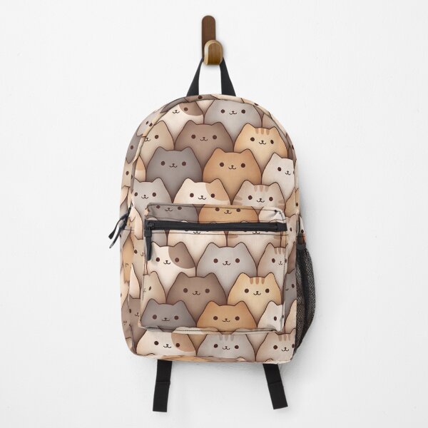 Item preview, Cute Kawaii Cat Faces Pattern – Neutral Earth Tones designed and sold by v1per4ever.