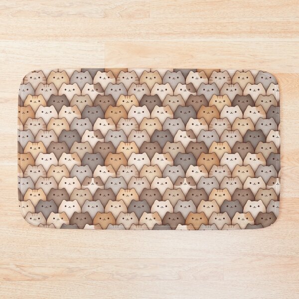 Item preview, Cute Kawaii Cat Faces Pattern – Neutral Earth Tones designed and sold by v1per4ever.