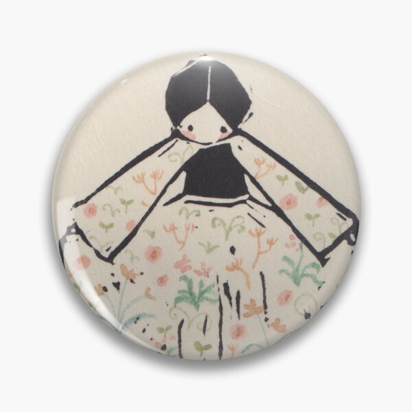 Item preview, Girl in a floral dress, lino print with watercolour detail  designed and sold by kamilah-adriana.