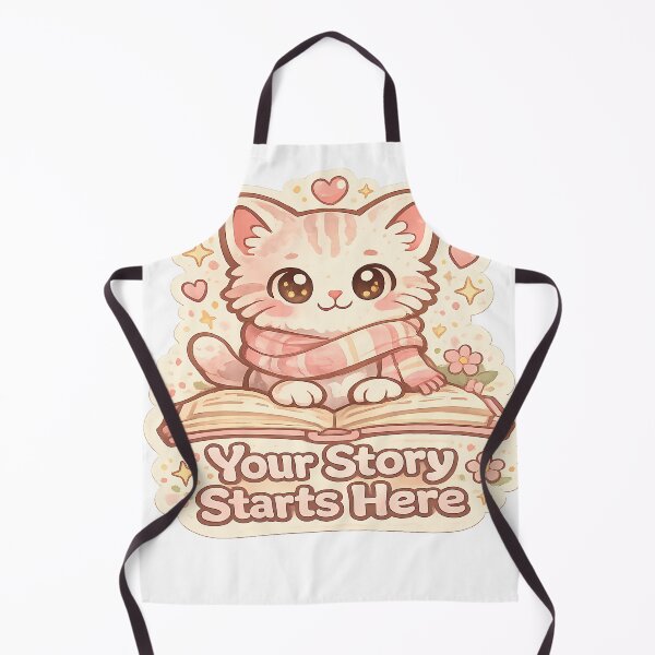 Item preview, Cute Pink Reading Cat Your Story Starts Here Sticker designed and sold by Chytanka.