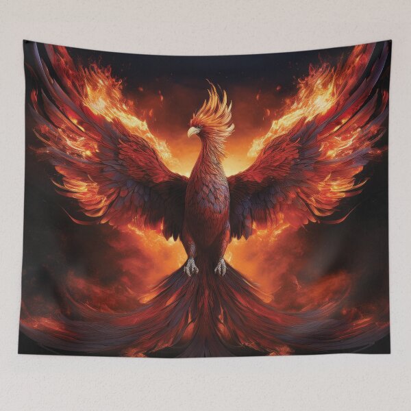 Item preview, Ascension of the Fire Phoenix - Epic Dark Fantasy designed and sold by MDKey DESIGN.