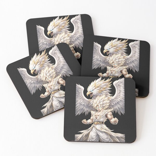 Item preview, White Saiyan Warrior with Eagle Wings | Anime Power Fusion Art | Black Background  (Anime + Eagle + Power = strong search intent) designed and sold by zutagr.