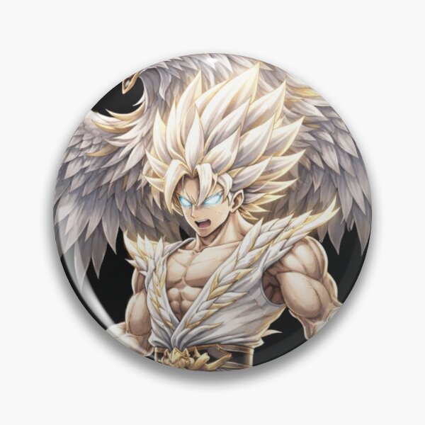 Item preview, White Saiyan Warrior with Eagle Wings | Anime Power Fusion Art | Black Background  (Anime + Eagle + Power = strong search intent) designed and sold by zutagr.