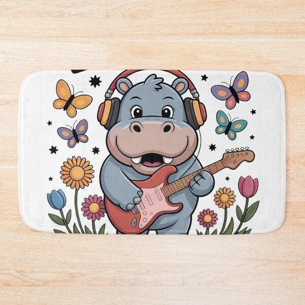 Item preview, Cute Hippo Guitarist - National Guitar Day designed and sold by Art-Arcade6.