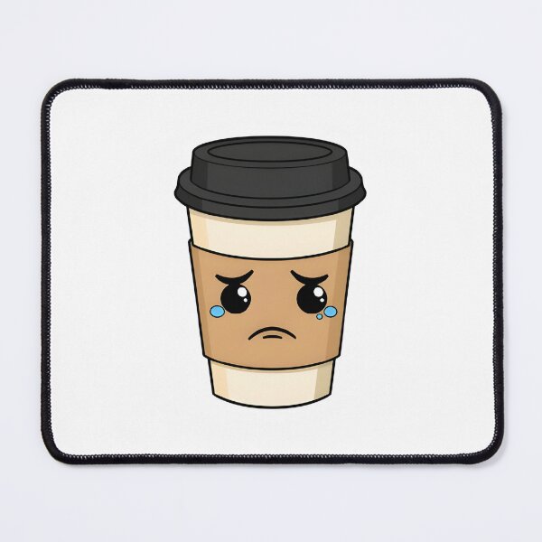 Item preview, Emotionally Tired Coffee Cup Sticker – Sad Coffee Cartoon for Burnout Mood designed and sold by StickerNexa.