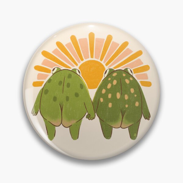Item preview, Cute Cheeky Frog Couple Sunset Art designed and sold by Itouchedabee.