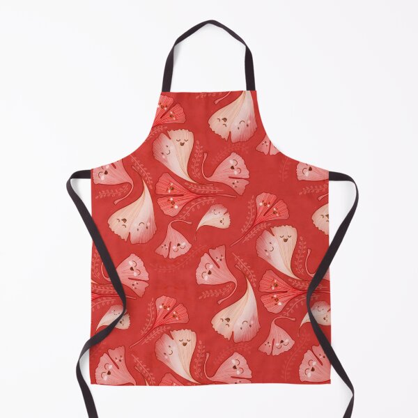 Item preview, Cottagecore Cute Ginkgo Leaves Dancing for Joy - red designed and sold by HillsandSheep.