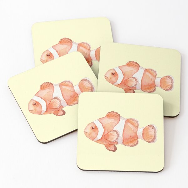 Item preview, Cute Watercolor Clownfish - Orange Tropical Ocean Fish designed and sold by Imaginationbeyond.