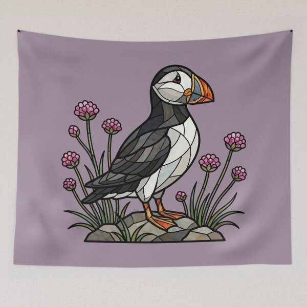 Item preview, Atlantic Puffin Coastal Rock Garden designed and sold by BirdsnStuff.