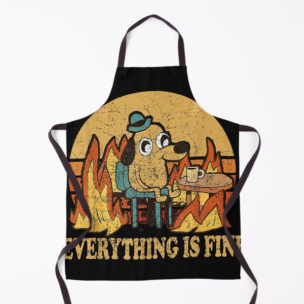 Item preview, Everything Is Fine Dog Drinking Coffee Burning Meme designed and sold by NEONGrafix.