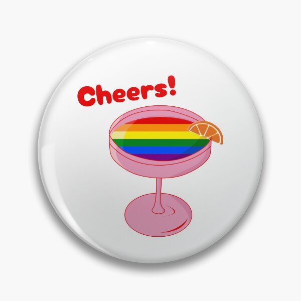 Item preview, Cheers! Rainbow Cocktail – LGBTQ+ Pride Drink Sticker designed and sold by burmacat.